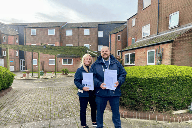 Portsmouth City Council has completed the purchase of over 700 new homes in Portsmouth, Havant, Gosport, Fareham and Winchester. Pictured is resident engagement officer, Rachel Bedford, and Somerstown housing officer, Jonathan Coulson