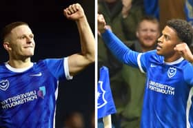 Pompey boss John Mousinho is weighing up playing Kusini Yengi and Colby Bishop together against Oxford United. Pic: The News