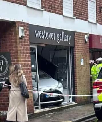 Car smashes into shop in High Street, Ringwood.
