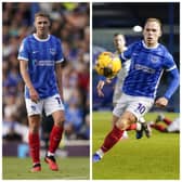 Pompey duo Gavin Whyte, left, and Anthony Scully, right. Pics: Jason Brown