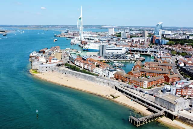 Aerial picture of Portsmouth. Pic: Adobe Stock