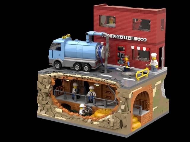 Southern Water is promoting the creation of a fatberg-themed lego set.