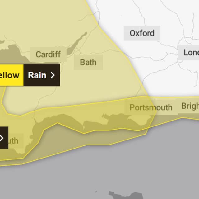Wet weather is expected in Portsmouth throughout the day with much of Hampshire also affected.