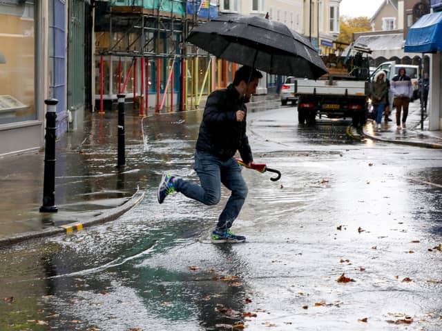 Portsmouth is set for a day of heavy rain with a weather warning in place until 3pm.