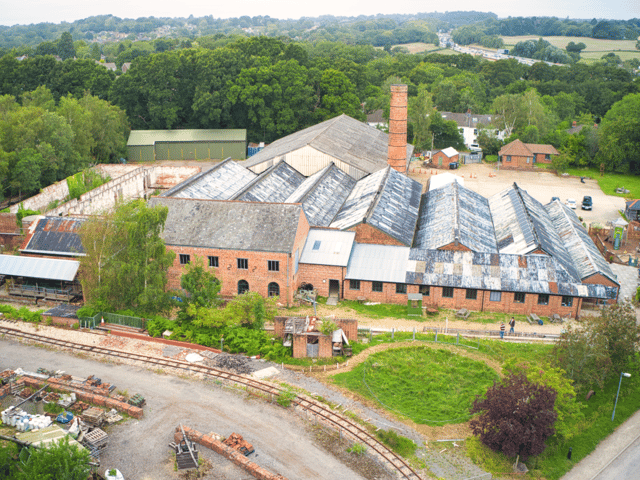 Aerial Shot from East of The Brickworks Museum. 
Credit: southcoastdroneservices.png