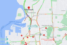 There is heavy traffic in Portsmouth city today following a university open day and Portsmouth FC playing at home. 