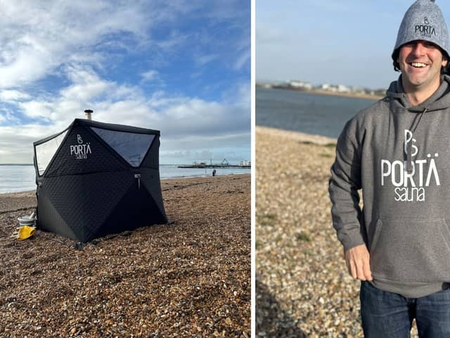 Portsmouth entrepreneur Jordan Boon has started his own portable sauna business.