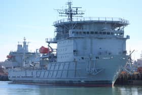 RFA Dilligence, a Royal Auxiliary ship previously involved in The Falklands War, is due to be scrapped. She has been a fixture in Portsmouth Harbour for the past seven years. Picture: Jake Corben - JC Maritime Photos.