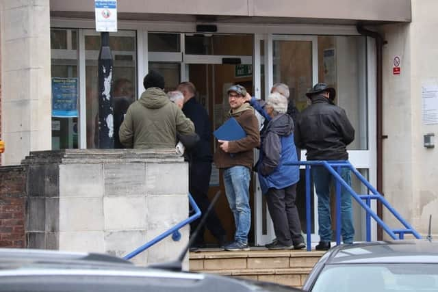 Activists outside court 