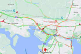 There are significant delays in the Portsmouth area following roadworks and lane closures. 
Picture credit: AA 
