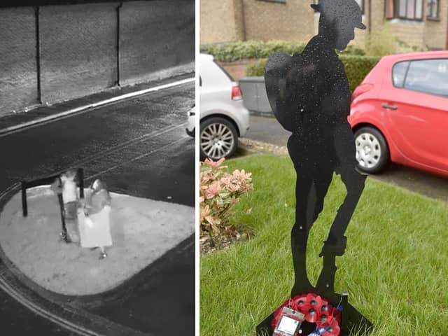Police are investigating the vandalism of a statue in Gosport.