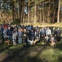 Pictured is: Some of the people and dogs that attended the fundraiser walk for Bethan Smith.

Picture: Keith Woodland (030321-15)