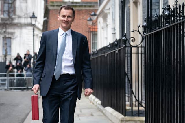 Chancellor of the Exchequer Jeremy Hunt leaves 11 Downing Street, London, with his ministerial box before delivering his Budget in the Houses of Parliament. Picture date: Wednesday March 6, 2024. Picture: Stefan Rousseau/PA Wire 