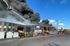Firefighters will be containing the blaze near St Mary's Stadium overnight. Picture: HIWFRS.