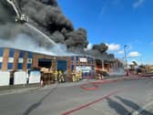 Firefighters will be containing the blaze near St Mary's Stadium overnight. Picture: HIWFRS.