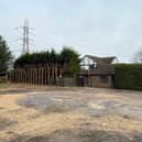 House and former car sales unit up for auction with planning permission to demolish existing buildings and part demolition of existing house. 