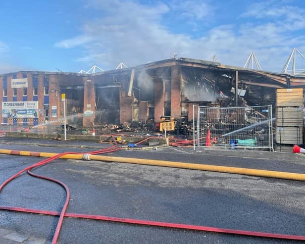 Firefighters have spent over 24 hours dealing with a huge fire near St Mary's Football Stadium. 

Picture credit: HIWFRS 