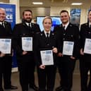 Five Hampshire police officers who disarmed a man who was brandishing a handgun and two explosive devices have been nominated for The National Police Bravery Awards.