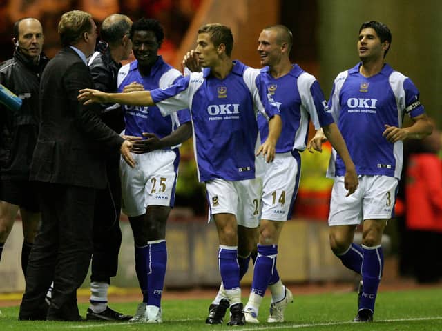 Former Pompey favourite Gary O'Neil, centre