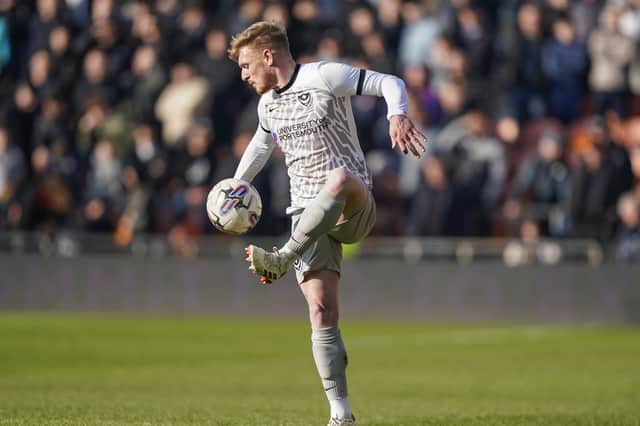 Jack Sparkes was handed his first start since mid-January for Pompey's trip to Blackpool. Picture: Jason Brown/ProSportsImages