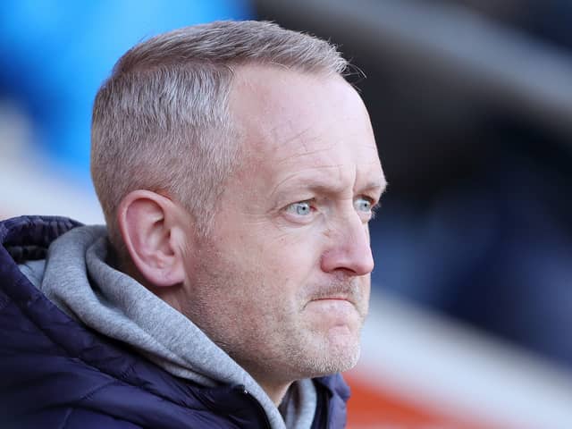 Blackpool boss Neil Critchley in the 0-0 draw with Pompey