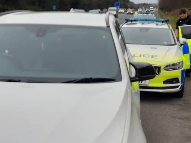 Two women were arrested at junction 2 of the M27 on suspicion of immigration offences. Picture: Hampshire Roads Policing Unit.