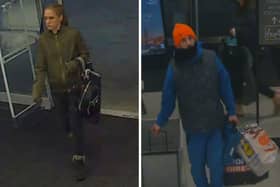 Hampshire police are looking for these two people in connection with a Hedge End shoplifting incident.