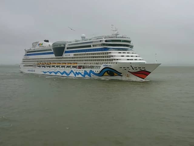 AIDAluna sailing into Portsmouth this morning for the first time. The previous ships from the same company include AidaSol, Aidabella  and AidaMar. Picture: The News