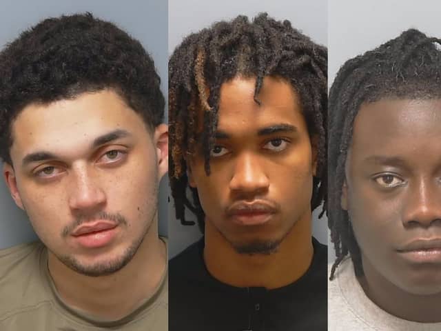 Five people were sentenced to more than 21 years in prison for county lines drug dealing. From left to right: Sheldon Lamb, Helio Matheus and Ansumana Sanyang