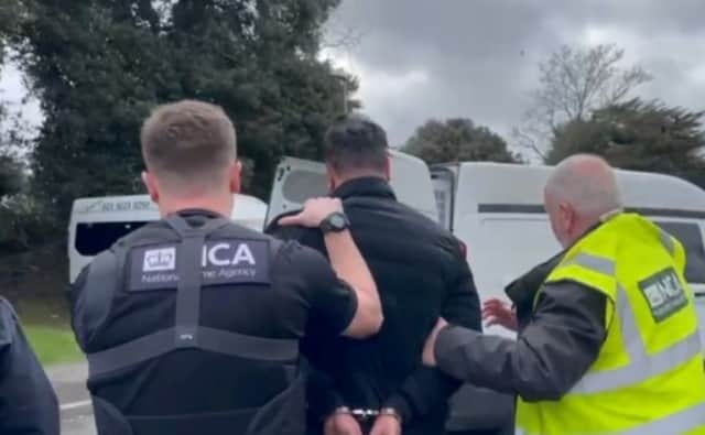 
A man suspected of being a significant figure in a Kurdish organised crime group involved in smuggling people to the UK in boats and HGVs has been arrested by the National Crime Agency in Portsmouth today, 13 March, 2024. Pic: NCA


