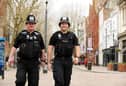 Pictured is: (l-r) Sgt Paul Marshall and PC Jonathan Tallent patrolling Guildhall Walk in Portsmouth.Picture: Sarah Standing 