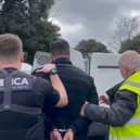 A man suspected of being a significant figure in a Kurdish organised crime group involved in smuggling people to the UK in boats and HGVs has been arrested by the National Crime Agency in Portsmouth today, 13 March, 2024. Pic: NCA
