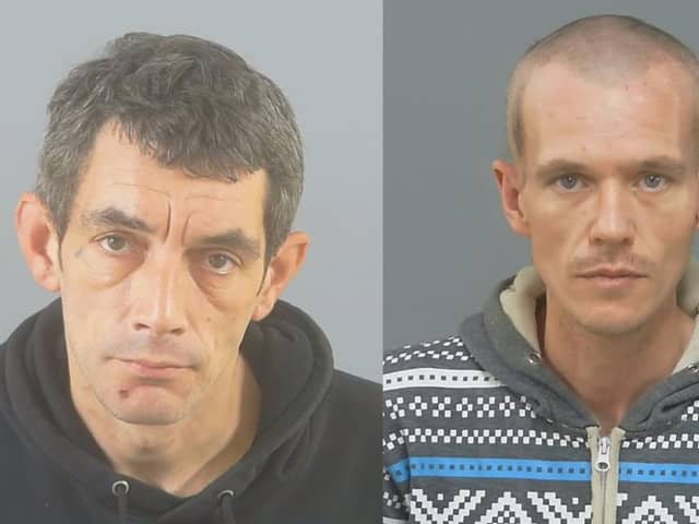 Two men have been sentenced to prison following the 'terrifying' robbery at a One Stop store in Southampton. 

Pictured: Kevin Taylor (left) and Ben Mcewan (right) 