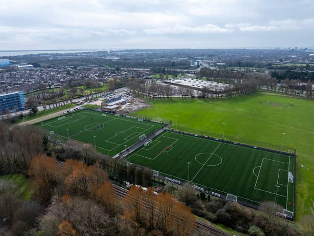 Two pitches at the King George V playing fields in Cosham. Picture: Marcin Jedrysiak