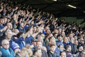 Pompey fans were in full voice at Peterborough. Pic: Jason Brown/ProSportsImages