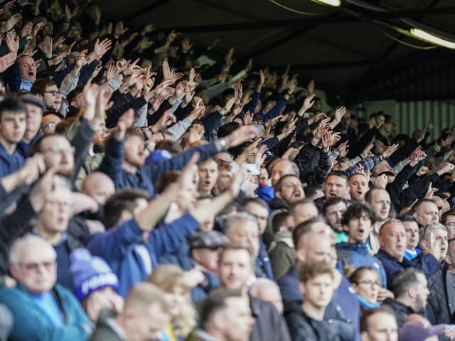 Pompey fans were in full voice at Peterborough. Pic: Jason Brown/ProSportsImages