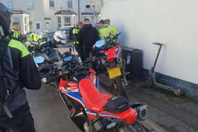 Police searched several individuals and found different types of narcotics. They also seized several e-scooters. Picture: Hampshire and Isle of Wight Constabulary.