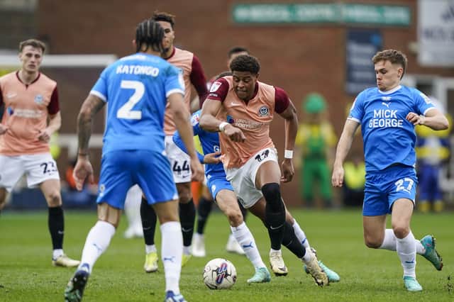 Gaffer For A Day Richard Brook chose Kusini Yengi as his Pompey man of the match at Peterborough. Picture: Jason Brown/ProSportsImages