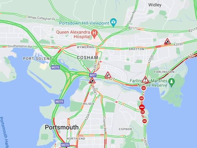 Traffic caused by the latest closure of Eastern Road.
