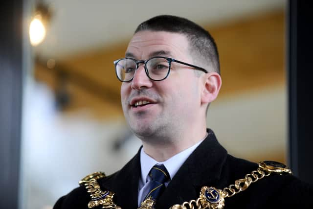 The Lord Mayor of Portsmouth Tom Coles opened the new community hub planted a commemorative tree for the late queen at Victoria Park in Portsmouth on Monday, March 18, 2024.

Pictured is: The Lord Mayor of Portsmouth Tom Coles.

Picture: Sarah Standing (180324-6522)