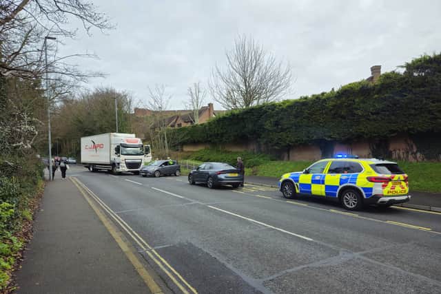 Crash outside QA. Pic: Stuart Vaizey