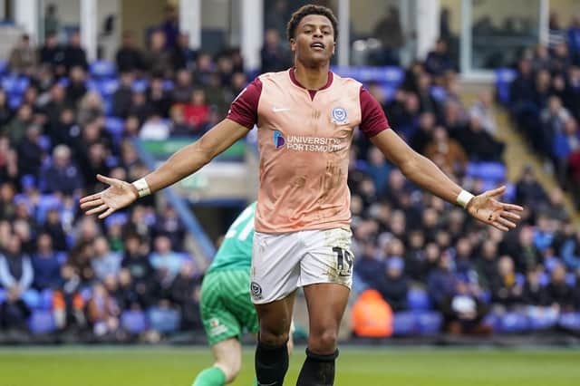 Kusini Yengi celebrates his winner against Peterborough. Picture: Jason Brown/ProSportsImages