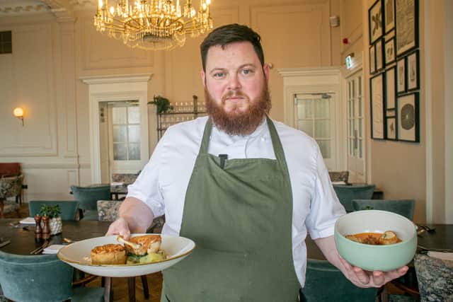 Feature on new menu at Queens Hotel, Southsea. 
Pictured: Simon Hartnett with the dishes.

Picture: Habibur Rahman
