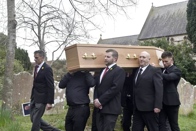 Hundreds today turned out for the funeral of respected Gosport ABC head coach and community figure Darren Blair. Pic: Sarah Standing.