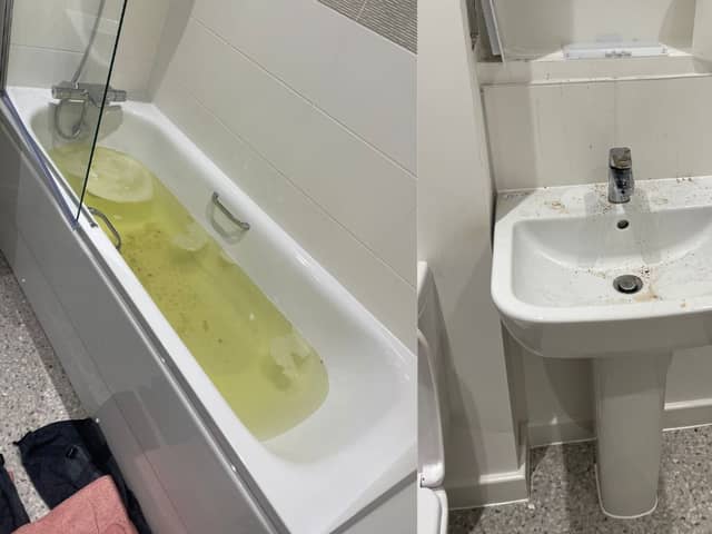 Emily Drum and her partner moved into the Kingston Prison housing development in December 2023. Since moving in, they have experienced their bath tub fill with human urine and faeces following a problem with the drain. 