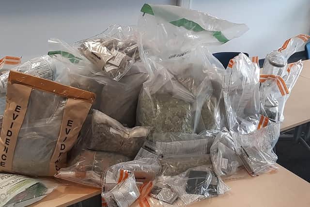 Police seized large quantities of drugs throughout the day of warrants. Picture: Hampshire and Isle of Wight Constabulary.
