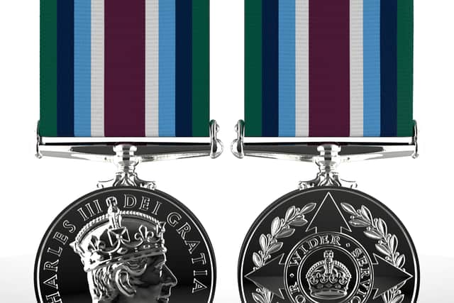 The new Wider Service Medal (WSM), which has been announced by Defence Secretary Grant Shapps. The Wider Service Medal (WSM) will be granted to personnel "fulfilling crucial operational roles" but whose lives are not necessarily at great risk. Picture: Ministry of Defence/PA Wire