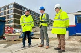 Portsmouth South's Labour MP, Stephen Morgan, visited the site of QA Hospital's emergency department expansion.