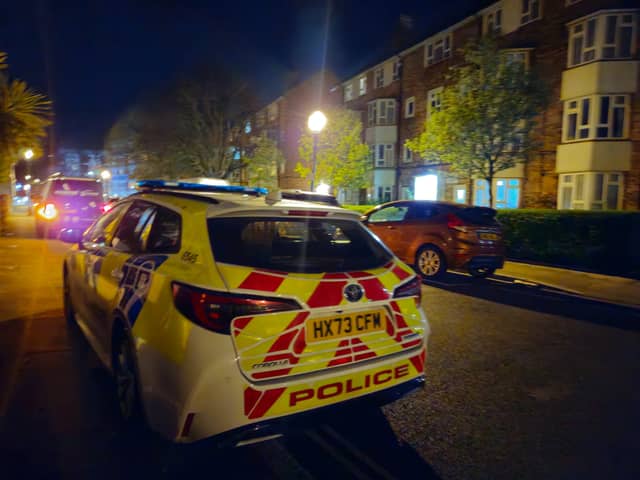 Police attending a block of flats in Southsea to investigate an incident.