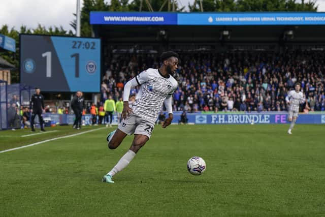 Gaffer For A Day, James Raftery, chose Abu Kamara as Pompey's man of the match at Wycombe. Picture: Jason Brown/ProSportsImages